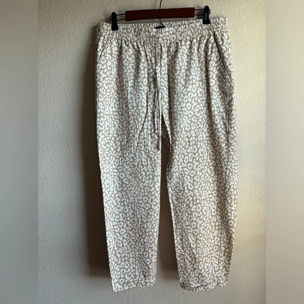J. Crew Leopard Print Linen Blend Drawstring Pant… - image 2
